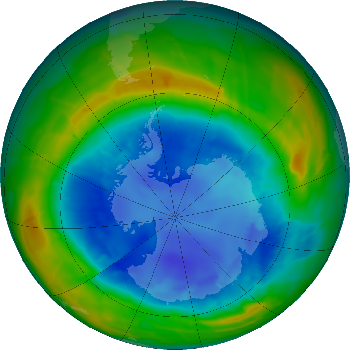 Antarctic ozone map for 28 August 2010